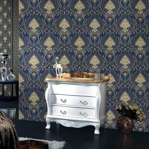 1.06m Embossed Pattern PVC Wallpaper Featuring Floral Designs Suitable for Home Decor Hotels and Residential Living Rooms