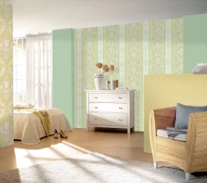 1.06m x 15.6m Elegant Fresh Vertical European Flower Pattern Vinyl Wallpaper