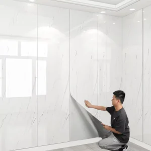 1.2*3m PET Waterproof Adhesive Modern Marble Wallpaper Rolls for Bathroom Bedroom Home Decoration