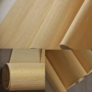 100% Real Natural Sisal Grasscloth Wallpaper Vibrant Yellow Gold Metallic Bottom Luxury Eco friendly Wallcovering