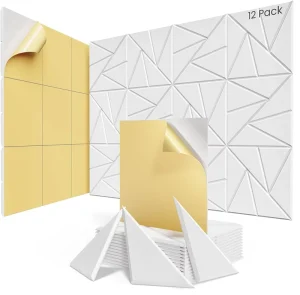12 Pcs Acoustic Panels With Self-Adhesive PET Felt Wall Panels High Density Polyester Fiber Wall Papers