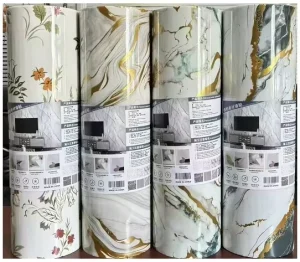 120cm*3m Marble Stone Foam Wallpaper Rolls High Glossy PVC Peel and Stick Marble Tiles for Living Room
