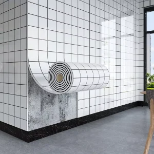 2.3mm PET Marble Wall Sheet Self-Adhesive Wallpaper Roll Waterproof for Interior Decoration