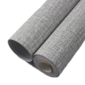 23.6in X 118in Geometric Pattern PVC Self Adhesive Linen Wallpaper Fabric Peel and Stick Faux Grasscloth Removable