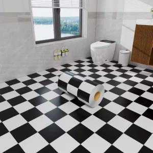 24X197Inch Check Classic Peel and Stick Garage Floor Tiles Floor Sticker Decking Home Decor Waterproof PVC Vinyl Flooring