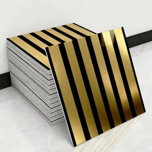30*30cm Easy Apply Mirror Reflective Texture Wall Stickers Self Adhesive 3D Striped Wallpaper for Wall Decoration