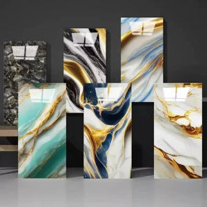 30*60cm Self-Adhesive Wallpaper PVC Wall Waterproof Marble Wall Panel Aluminum-plastic Wall Panel