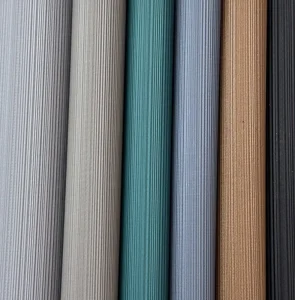 30oz 35oz Natural Hotel Ambiance Wood Grain Vertical Stripe Cross-Backed Wall Fabric Vinyl Wallcoevring
