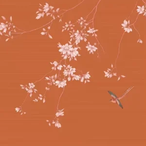 豪华3D壁纸印花花卉鸟图案壁画定制尺寸丝绸质感防水纸壁纸适合客厅卧室