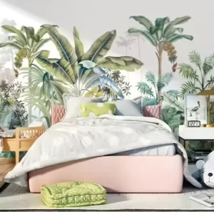 定制自然植物热带数码印刷壁画壁纸3D家居装饰客厅室内壁画壁纸