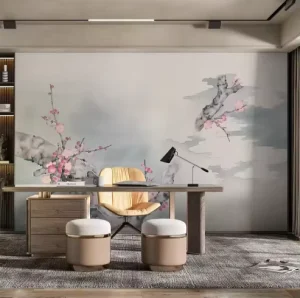 定制数码印刷壁纸 自然风光 3D壁画壁纸 手绘植物花卉壁画壁纸