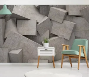 3D Abstract Space Geometric Background Wall European Designer Wallpaper Cotton Print Fabric Wall Mural