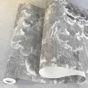 3D Abstract Stripes & Plaid Pattern Grey Non Woven Mould Proof Wall Paper Modern Design Style for Hotel Household Application
