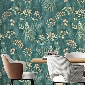 3D American Rural Farmhouse Style Green Plant Green Leaf Flower Self adhesive PVC Easy Install Hotel Entertainment Use