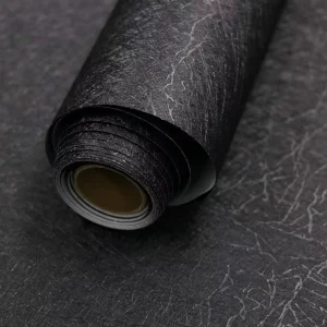 3D Black Silk Wallpaper Embossed Self Adhesive Peel And Stick Removable Kitchen Wall Vinyl Wallpaper Cabinet Furniture