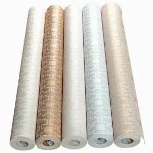 3D Black & White Grid Non woven Metallic Gold Accent Wallpaper Bedroom Gym & Dining Room Easy DIY Installation Rolls