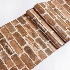 3D Brick Pattern Peel and Stick Wallpaper Waterproof Removable PVC Wall Covering for Living Room & Kitchen Decor