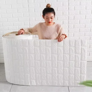 3D Brick Wall Stickers Wallpaper Decor Foam Waterproof Wall Covering Wallpaper for Kids Living Room DIY Background