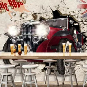 3D Car Posters Magazine Wallpaper Murals Industry Style for Bars Decorate