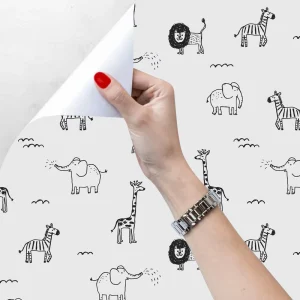 3D Cartoon Design Pvc Peel and Stick Wallpaper for Kids Bedroom