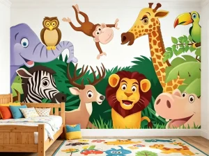 3D Cartoon New Design Wallpaper Boys Cartoon Children’s Room Bedroom Wallpaper Mural for Kids Room Background Wallpaper