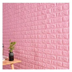 3D Classic Floral Brick Design Deep Embossed PE Foam & PVC Waterproof Moisture-Proof Wallpaper for Home & Administration Use