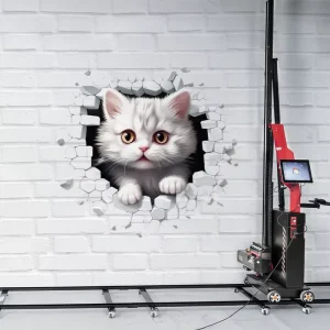 3D Concrete Wall Printer 5 Colors CYMK W Mural Art Painting Machine 3D UV Vertical Wall Printer