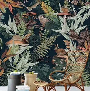 3D Custom Waterproof Wallpaper Wall Cloth Retro Animal Plant Natural Scenery Mural for Bedroom and Dining