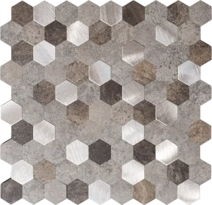 3D Decorative Wall Panel Peel and Stick Hexagon Metallic Wallpaper