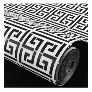 3D Deep Embossed Black and White Geometrical Chinoserie Non Woven Wallpaper Abstract Home Wallpaper