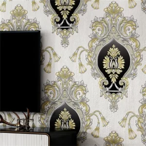 3D Deep Embossed Peel and Stick Wallpaper 106CM*3Meter Waterproof Self Adhesive European Large Floral Wall Covering