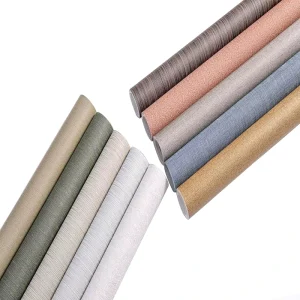 3D Design Vinyl Wallpaper Roll Woven Cotton Fabric Backing Commercial Project 20 oz PVC Wallcovering