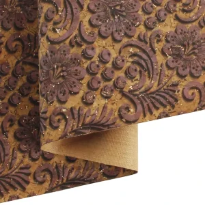 3D Effect Printed PU Synthetic Leather Shiny Glitters Custom for Bags/Wallets/Shoes/Wallpaper Factory
