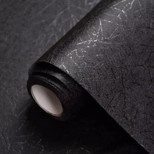 3D Embossed Black Textured Wallpaper Peel and Stick Self Adhesive Vinyl Silk Wallpaper for Wall Decoration