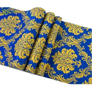 3D Embossed Blue Damask Modern European Style Bedroom Decoration Tv Background Non Woven Suede Wallpaper