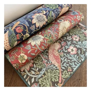 3D Embossed Damask Pattern Anti static Mould Proof Floral Modern Bedroom Wall Paper 230g sqm