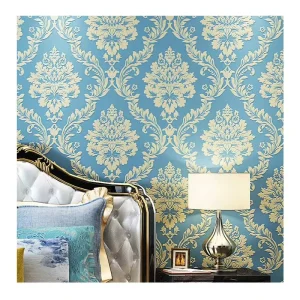 3D Embossed Damask Wall Paper European Modern Minimalist Bedroom TV Background Hotel Restaurant Non-Woven Non-Pasted Wallpaper