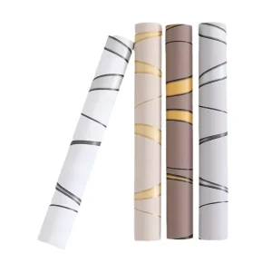 3D Embossed Living Room Bedroom Waterproof PVC Vinyl Peel and Stick Geometric Stripes Wallpaper Home Decoration