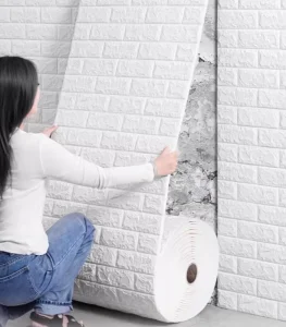3D Embossed Self Adhesive Wallpaper Waterproof Moisture Proof Wall Stickers in Stock Factory Price