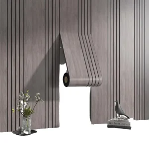 3D Faux Wood Wall Panel Sticker Self Adhesive Embossed Slat Design Geometric Waterproof Decor for TV Wall Wallpaper Wall Sticker