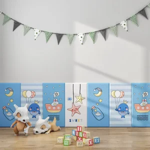 3D Floral Anti Collision Wall Sticker Self Adhesive Waterproof Wallpaper for Children’s Room Kindergarten Fireproof Bedside
