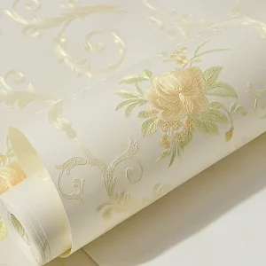 3D Floral Geometric Self-Adhesive Wallpaper Non-Woven Rustic Farmhouse Wall Covering Washable Waterproof Bedroom Hall Fireproof
