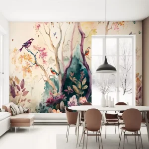 3D Floral Silk Wallpaper Classic Modern Design Waterproof Moisture-Proof Living Room Wall Mural Decoration