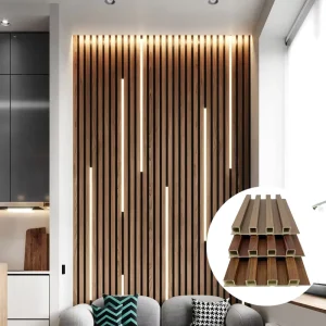 3D Geometric WPC Wall Grille and Wall Panel Modern Room Divider & Feature Wall Panel Easy Snap-in Installation
