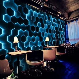 3D Geometric Waterproof Silk Electronic Technology Wallpaper for Computer IT Company Office Background Wall Decoration Internet
