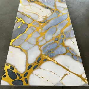 3D Gold Marble Peel and Stick Self Adhesive Bathroom Wall Paper Wall Sticker Tiles