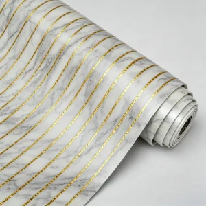 3D Grilled Marble Pattern with Foil Small Groove Wallpaper Wall Stickers Self adhesive Waterproof for Home Wall Decoration