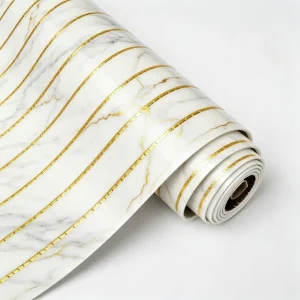 3D Grilled Marble Pattern with Foil Small Groove Wallpaper Wall Stickers Self adhesive Waterproof for Home Wall Decoration