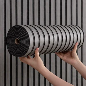 3D Grooved Design Self Adhesive Geometric Wall Panels 3D Wallpaper Stickers Soundproof and Moisture Proof for Kitchen Walls