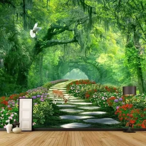3D Home Decor with Mountain Water Forest and Natural Scenery Themes Ideal for Living Rooms Bedrooms Cafes Hotels and More
